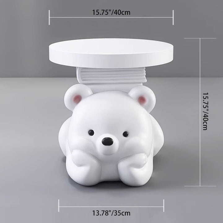 Table d'appoint contemporaine en résine en forme d'ours pour la décoration de la chambre et du salon 