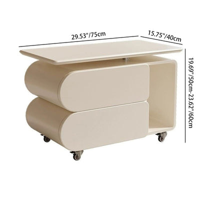 Zeitgenössischer nordischer Öko-Brett- und Eisen-Oval-Rechteck-Couchtisch mit Lift-Top und Schwenkfunktion für Wohnzimmer und Schlafzimmer 