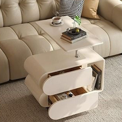 Zeitgenössischer nordischer Öko-Brett- und Eisen-Oval-Rechteck-Couchtisch mit Lift-Top und Schwenkfunktion für Wohnzimmer und Schlafzimmer 