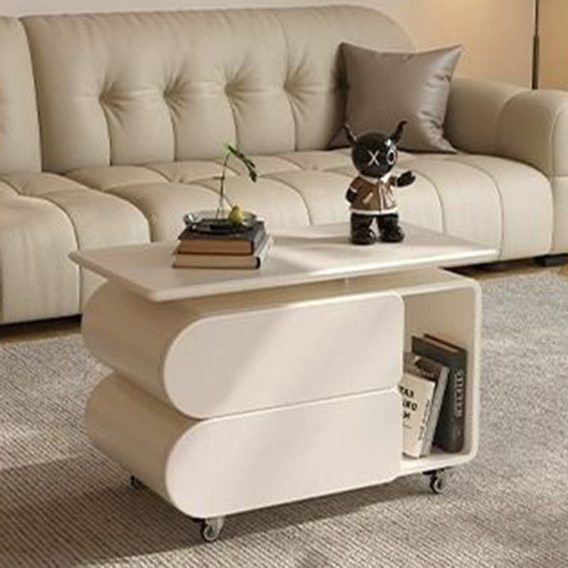 Zeitgenössischer nordischer Öko-Brett- und Eisen-Oval-Rechteck-Couchtisch mit Lift-Top und Schwenkfunktion für Wohnzimmer und Schlafzimmer 
