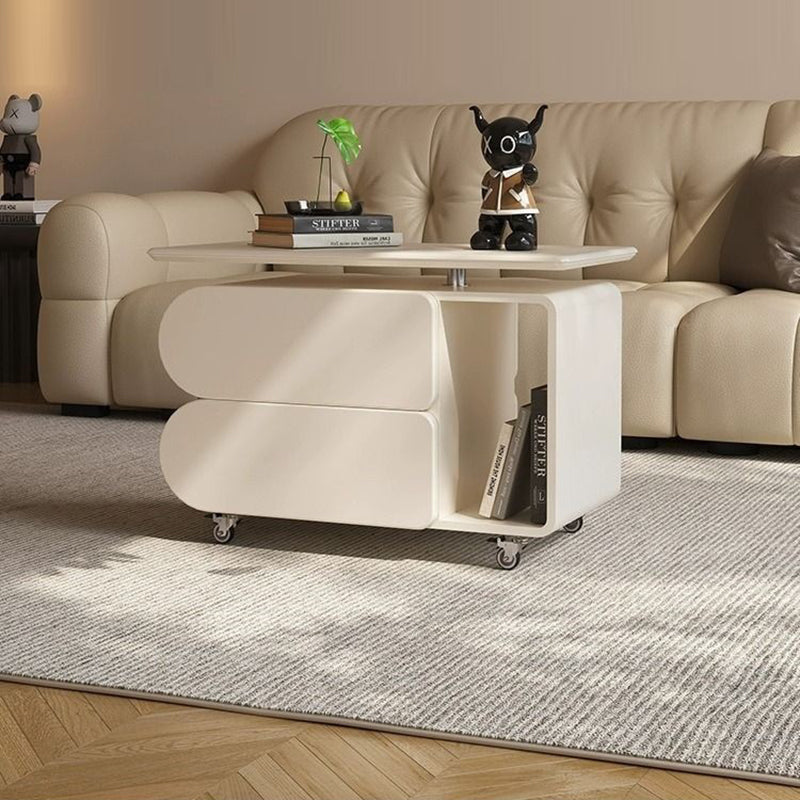 Zeitgenössischer nordischer Öko-Brett- und Eisen-Oval-Rechteck-Couchtisch mit Lift-Top und Schwenkfunktion für Wohnzimmer und Schlafzimmer 