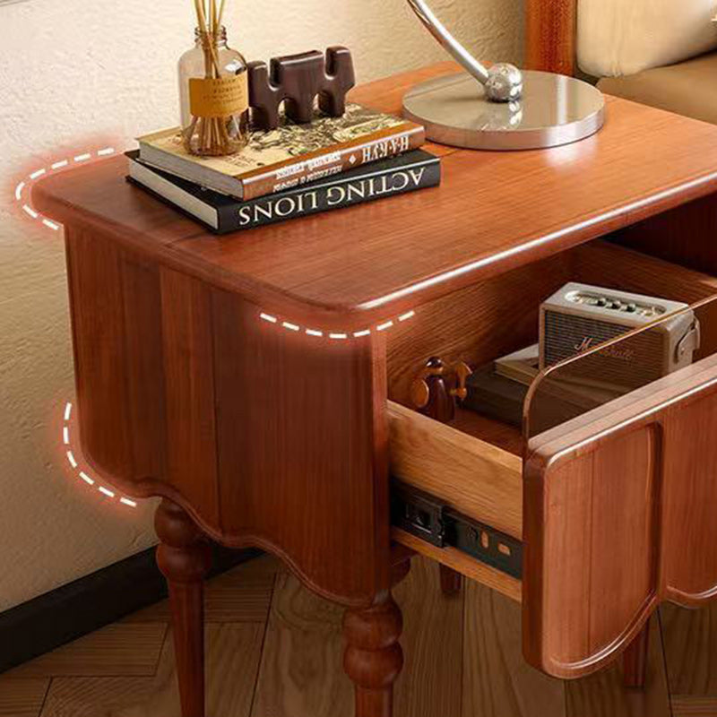 Table de nuit rectangulaire moderne minimaliste en bois et verre avec 1 tiroir pour chambre et salon 