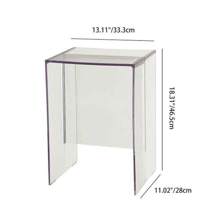Modern Minimalist PC Rectangular Side Table For Bedroom &amp; Living Room