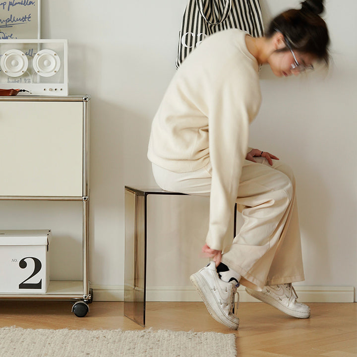 Modern Minimalist PC Rectangular Side Table For Bedroom &amp; Living Room