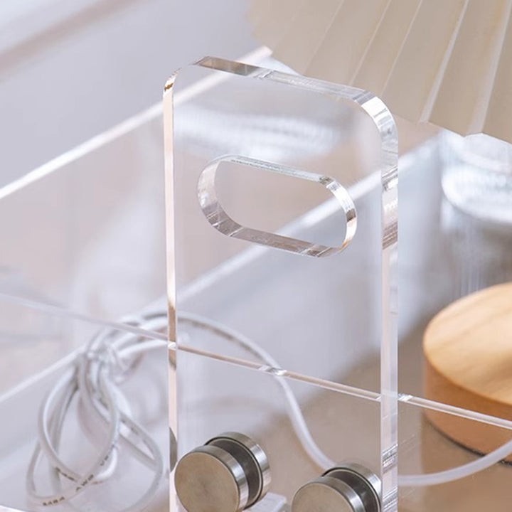 Modern Minimalist Acrylic Rectangular Side Table With 2/3-Tier Storage For Bedroom &amp; Living Room