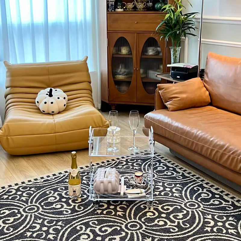 Modern Minimalist Acrylic Rectangular Side Table With 2/3-Tier Storage For Bedroom &amp; Living Room