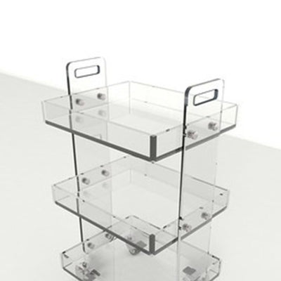 Moderner minimalistischer rechteckiger Acryl-Beistelltisch mit 2/3-stufigem Stauraum für Schlafzimmer & Wohnzimmer 