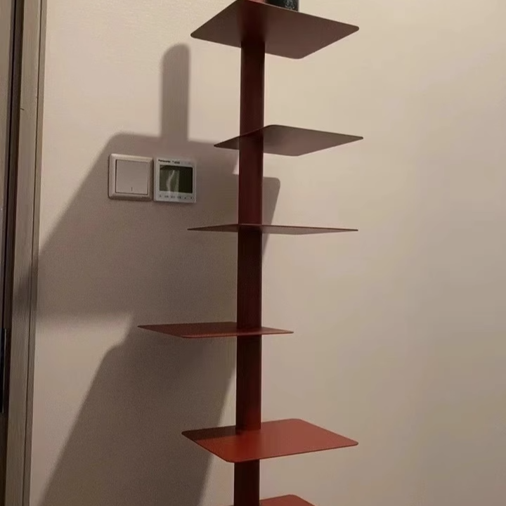 Contemporary Nordic Carbon Steel Vertical Square Bookshelf For Home Office & Living Room