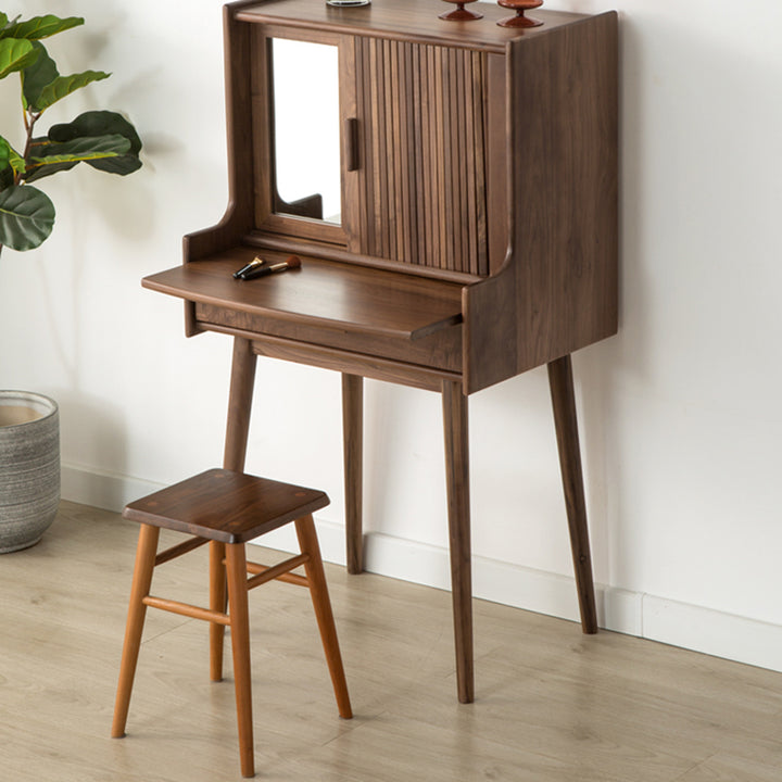 Tocador de Maquillaje Rectangular de Madera Vintage Tradicional con 1 Cajón para Dormitorio y Sala de Estar 
