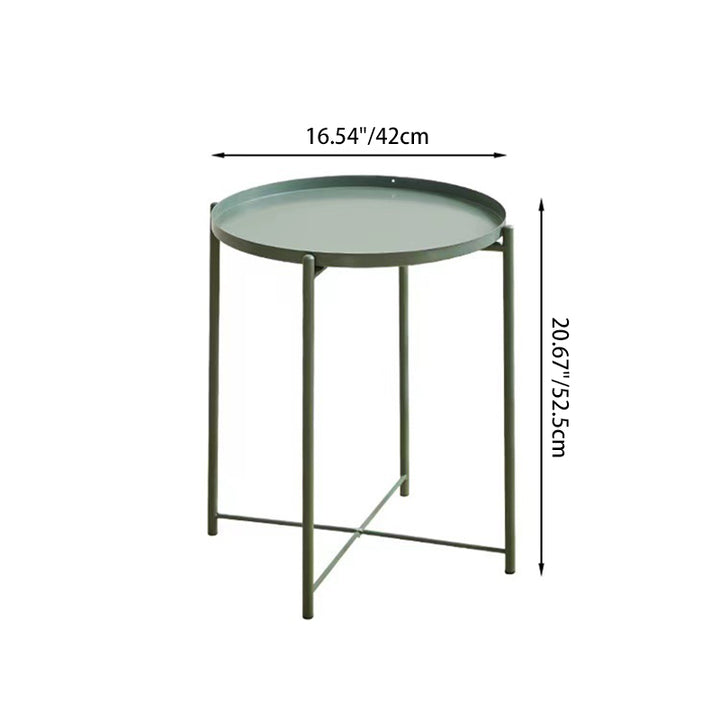 Moderner minimalistischer runder Beistelltisch aus Eisen für Schlafzimmer & Wohnzimmer 