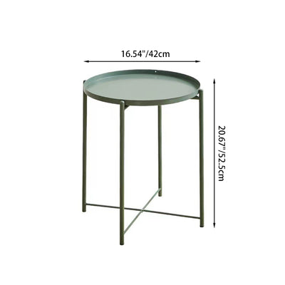 Moderner minimalistischer runder Beistelltisch aus Eisen für Schlafzimmer & Wohnzimmer 