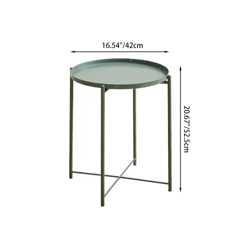 Moderner minimalistischer runder Beistelltisch aus Eisen für Schlafzimmer & Wohnzimmer 