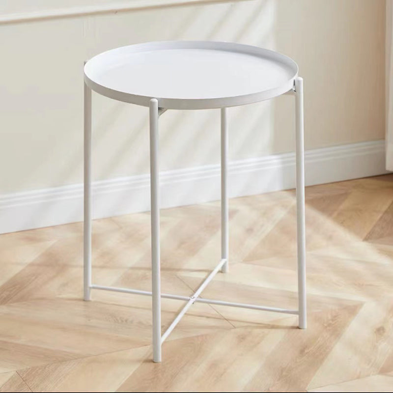 Moderner minimalistischer runder Beistelltisch aus Eisen für Schlafzimmer & Wohnzimmer 