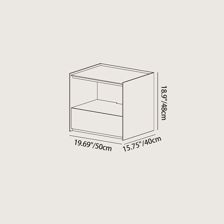 Contemporary Nordic Wood Square Nightstand With 1-Drawer Storage For Bedroom &amp; Living Room