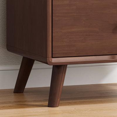 Table de chevet carrée en bois massif minimaliste moderne à 2 tiroirs pour chambre et salon 