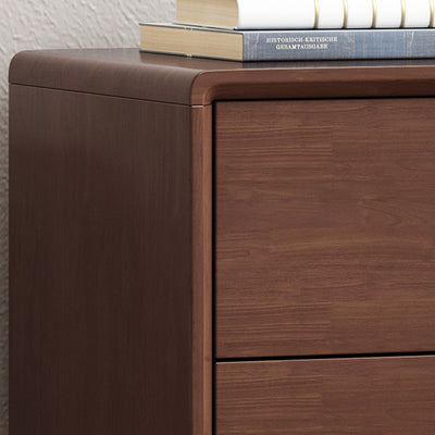 Table de chevet carrée en bois massif minimaliste moderne à 2 tiroirs pour chambre et salon 