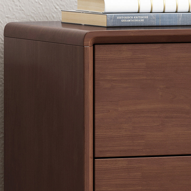 Table de chevet carrée en bois massif minimaliste moderne à 2 tiroirs pour chambre et salon 