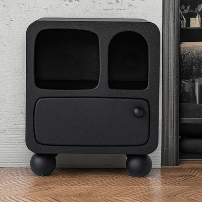 Mesita de noche cuadrada contemporánea nórdica E1 con 1 cajón para dormitorio y sala de estar 