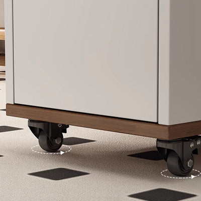 Zeitgenössischer nordischer Öko-Tisch & Trapez-Beistelltisch aus Edelstahl mit 1 Schublade und drehbarer, anhebbarer Platte für Schlafzimmer & Wohnzimmer 