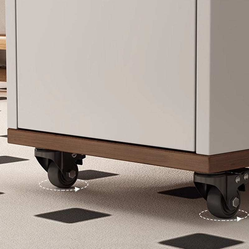 Zeitgenössischer nordischer Öko-Tisch & Trapez-Beistelltisch aus Edelstahl mit 1 Schublade und drehbarer, anhebbarer Platte für Schlafzimmer & Wohnzimmer 