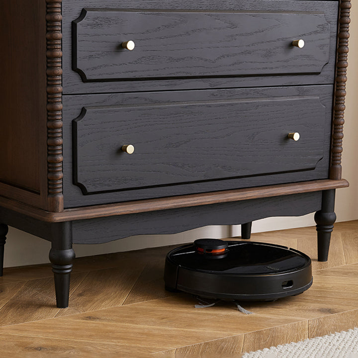 Contemporary Retro Rectangular Ash Wood Plywood Storage Cabinet 4-Drawer For Living Room