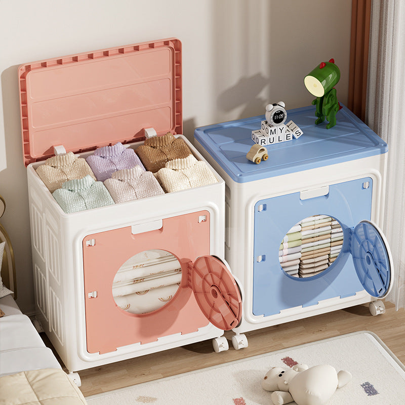 Modern Simplicity Foldable Rectangular PP Plastic Large Capacity Movable Storage Cabinet 1-Cabinet For Bedroom