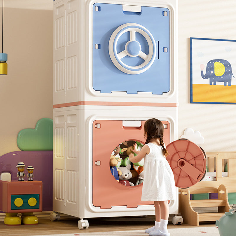 Modern Simplicity Foldable Rectangular PP Plastic Large Capacity Movable Storage Cabinet 1-Cabinet For Bedroom