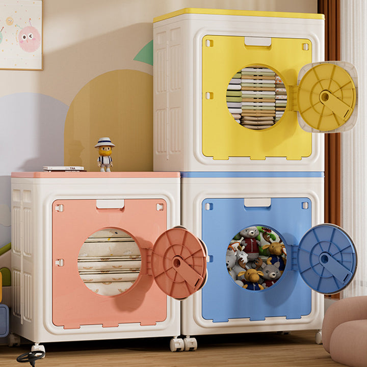 Modern Simplicity Foldable Rectangular PP Plastic Large Capacity Movable Storage Cabinet 1-Cabinet For Bedroom