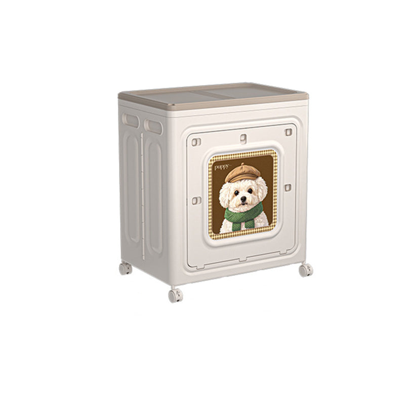 Armoire de rangement pliante rectangulaire minimaliste moderne en plastique PP avec rabat supérieur, 1 caisson, pour chambre à coucher 