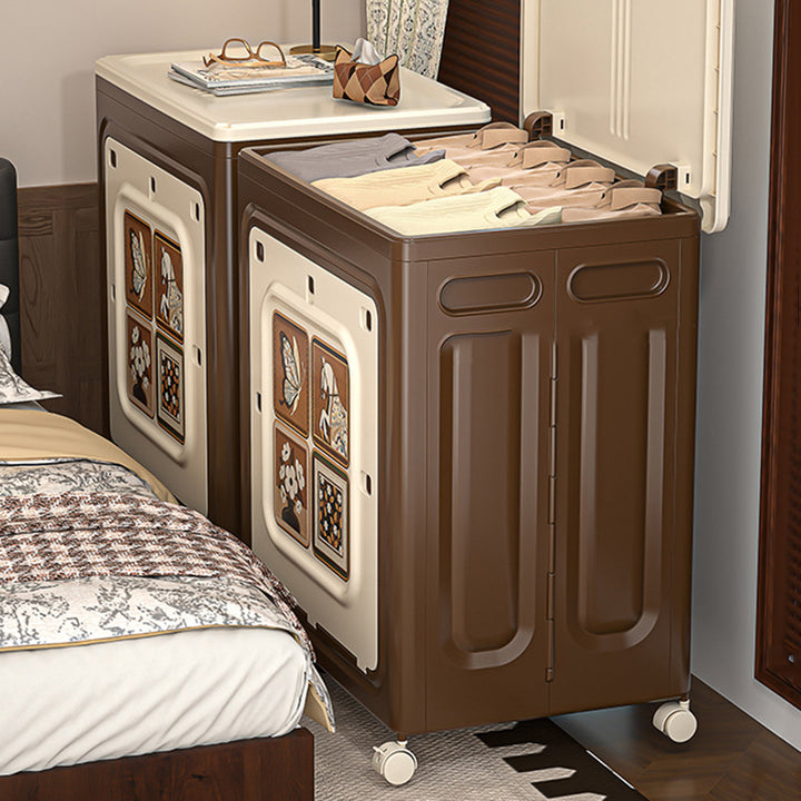 Armoire de rangement grande capacité pliable en plastique PP rectangulaire mobile style Art déco moderne à 1 compartiment pour salon et chambre 