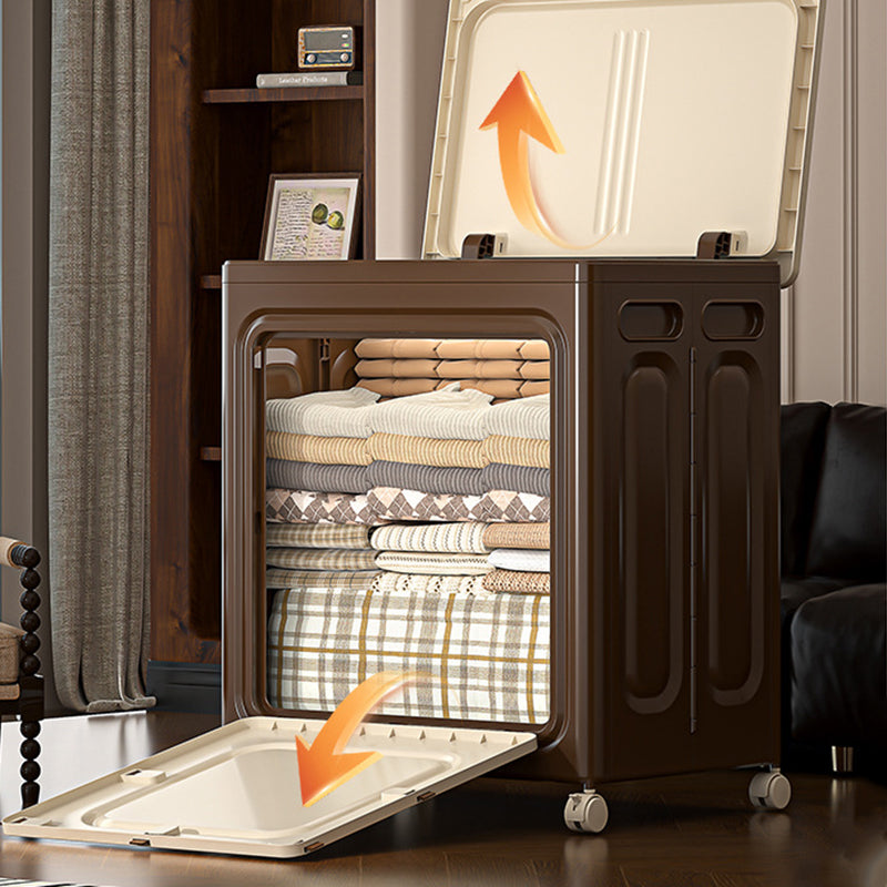 Armoire de rangement grande capacité pliable en plastique PP rectangulaire mobile style Art déco moderne à 1 compartiment pour salon et chambre 