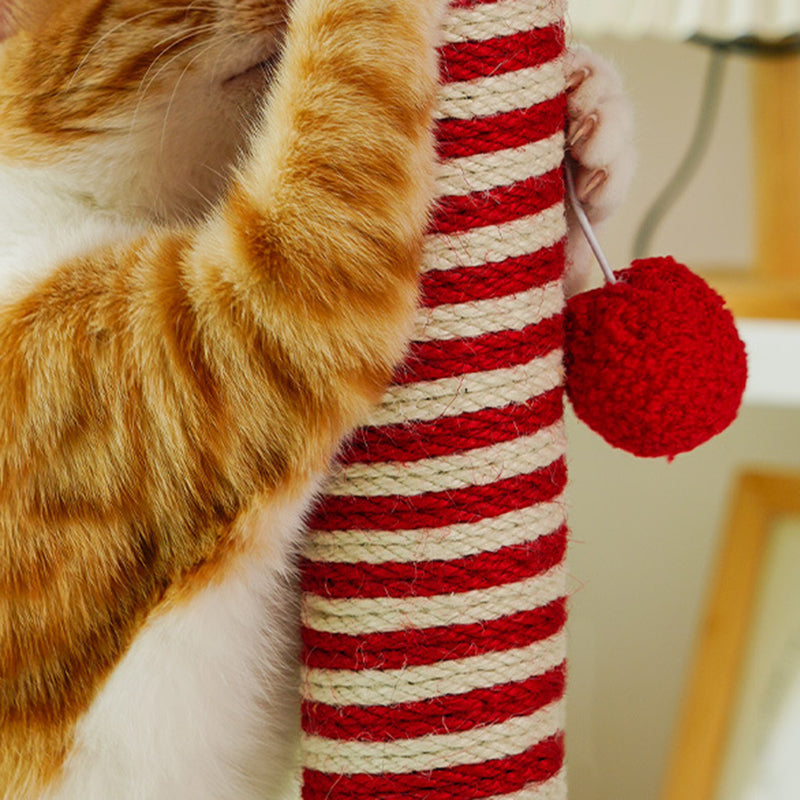 Tour pour chat à 2 niveaux en MDF à forme géométrique créative contemporaine, en peluche Teddy, corde de chanvre, pour salon 