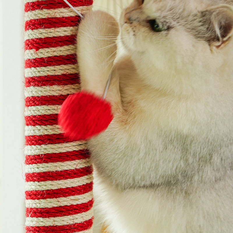 Tour pour chat à 2 niveaux en MDF à forme géométrique créative contemporaine, en peluche Teddy, corde de chanvre, pour salon 