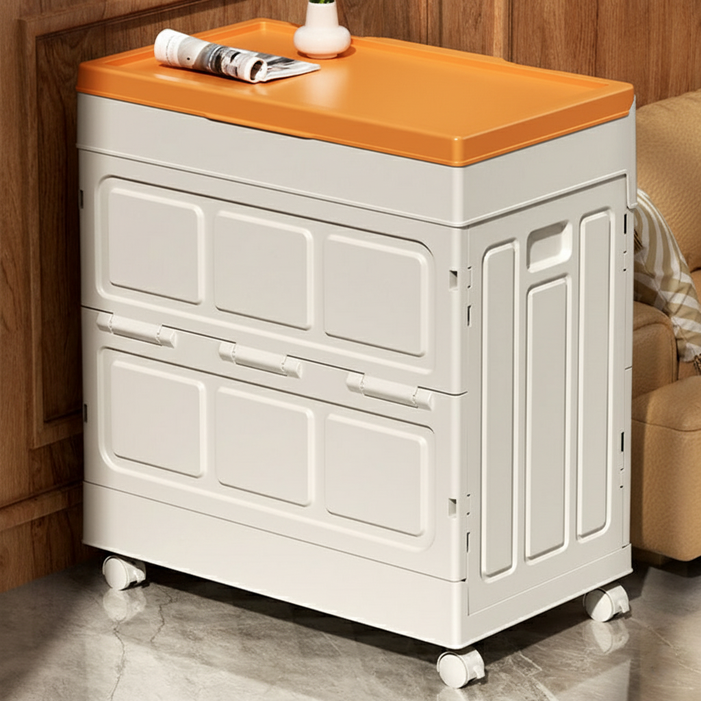 Armoire de rangement rectangulaire pliante en plastique PP, grande capacité, à simplicité moderne, 1 caisson pour salon et chambre à coucher 
