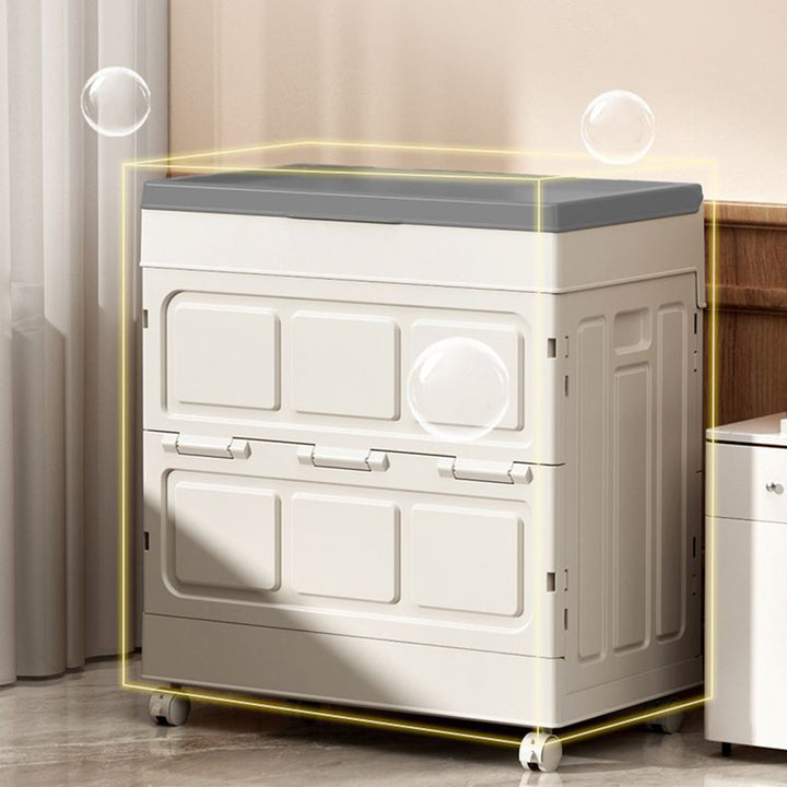 Armoire de rangement rectangulaire pliante en plastique PP, grande capacité, à simplicité moderne, 1 caisson pour salon et chambre à coucher 