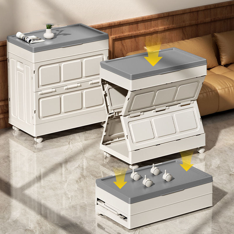 Armoire de rangement rectangulaire pliante en plastique PP, grande capacité, à simplicité moderne, 1 caisson pour salon et chambre à coucher 