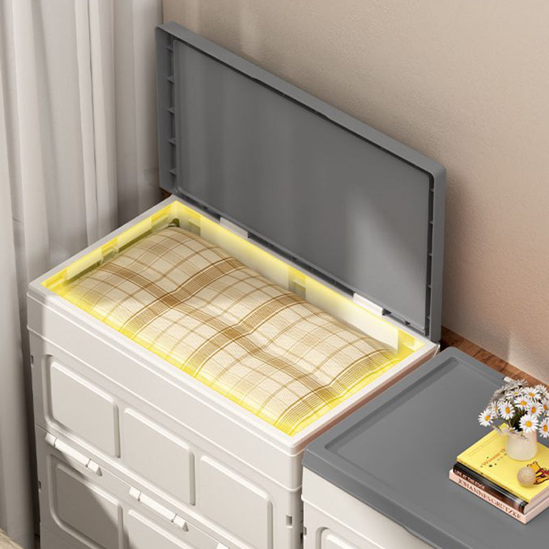 Armoire de rangement rectangulaire pliante en plastique PP, grande capacité, à simplicité moderne, 1 caisson pour salon et chambre à coucher 