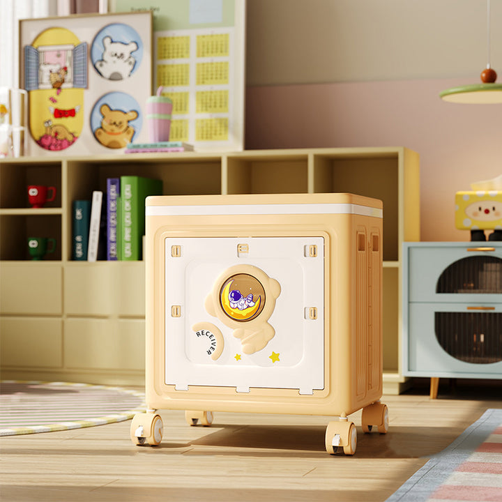 Modern Art Deco Cartoon Astronaut Rectangular PP Plastic Foldable Movable Storage Cabinet 1-Cabinet For Bedroom