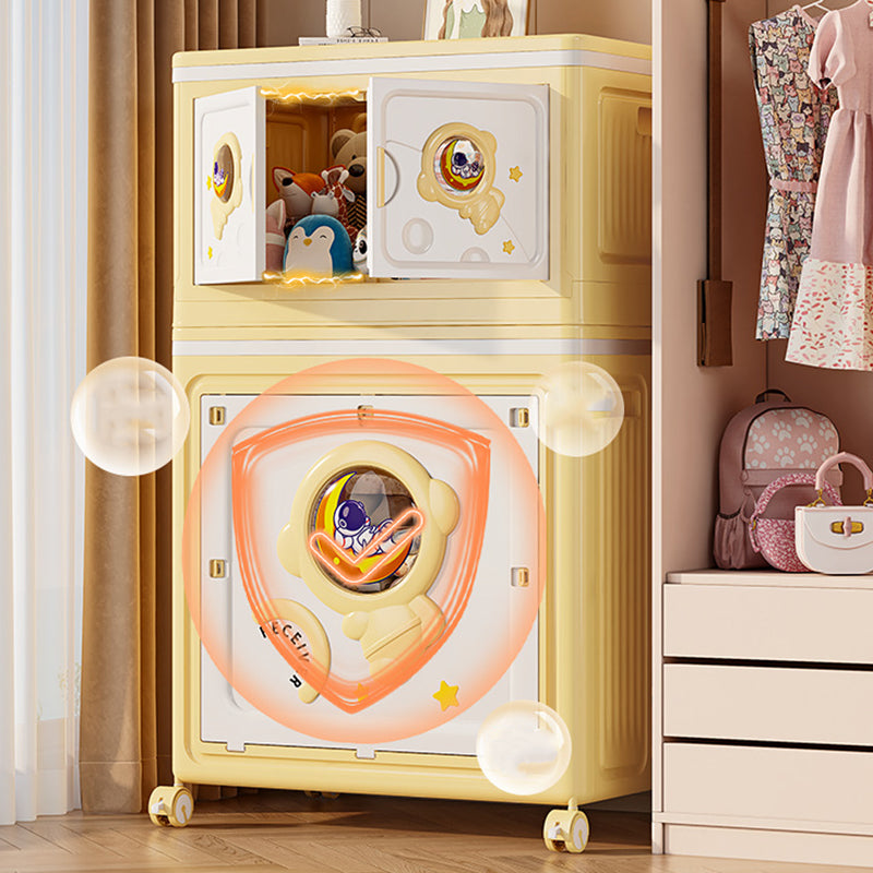 Moderner Art Deco Cartoon Astronaut Rechteckiger PP Kunststoff Faltbarer Beweglicher Aufbewahrungsschrank 1-Schrank Für Schlafzimmer 