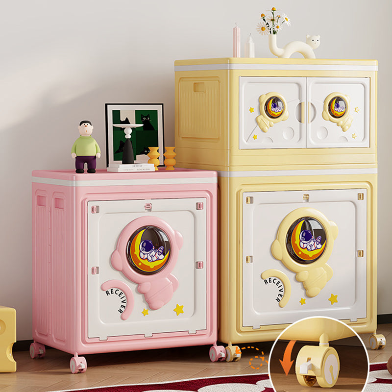 Moderner Art Deco Cartoon Astronaut Rechteckiger PP Kunststoff Faltbarer Beweglicher Aufbewahrungsschrank 1-Schrank Für Schlafzimmer 