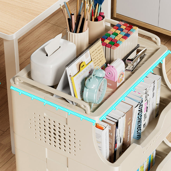 Modern Minimalist Trapezoid Plastic Movable Tiered Storage Bookshelf 3/4/5-Tier For Study