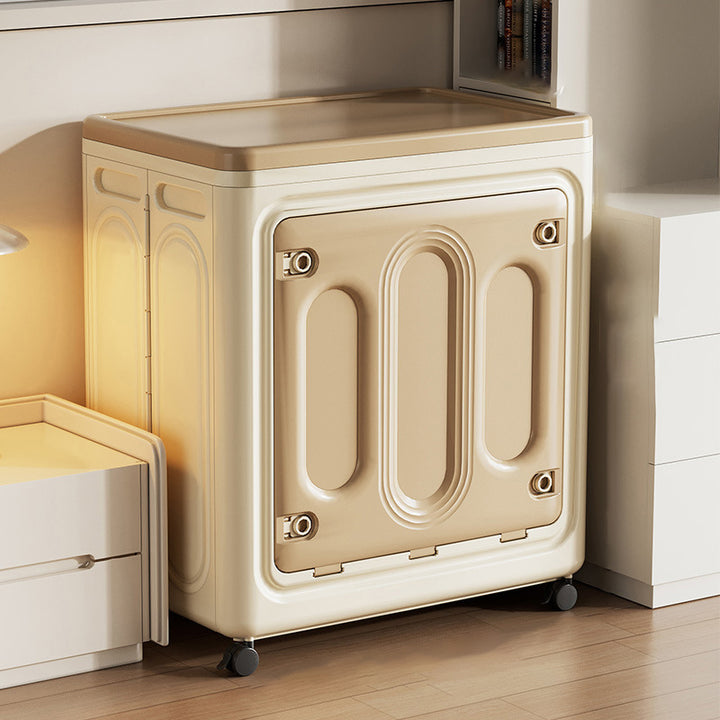 Armoire de rangement pliable en plastique PP rectangulaire mobile moderne minimaliste, anti-poussière, grande capacité, 1 compartiment pour chambre 