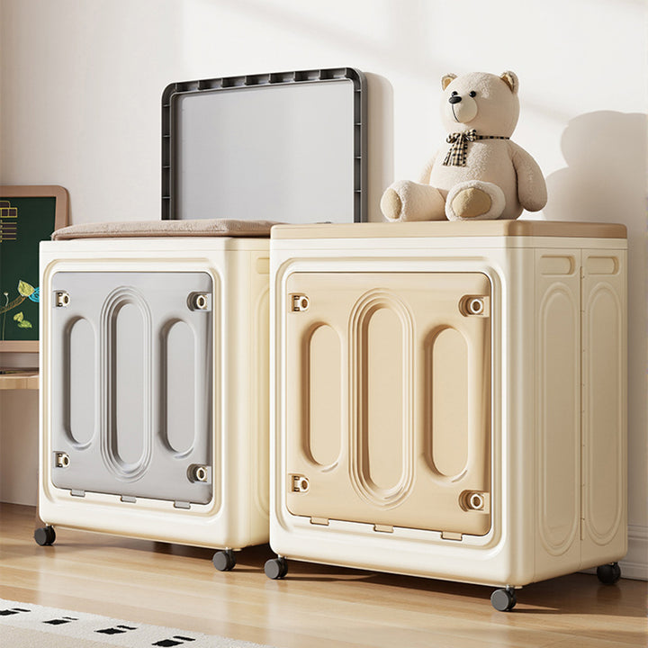 Modern Minimalist Movable Rectangle PP Plastic Dust-Proof Large Capacity Foldable Storage Cabinet 1-Cabinet For Bedroom