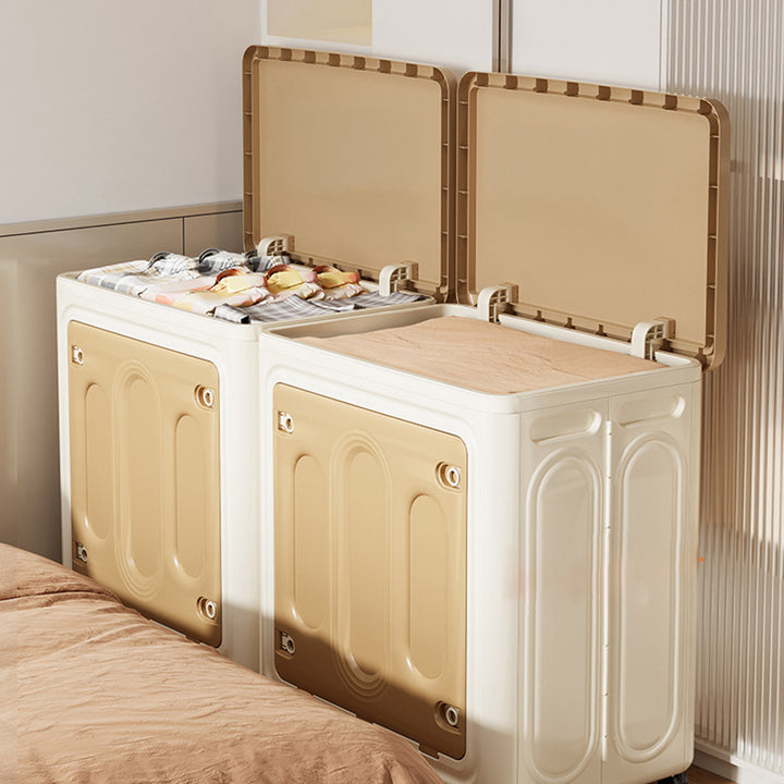 Modern Minimalist Movable Rectangle PP Plastic Dust-Proof Large Capacity Foldable Storage Cabinet 1-Cabinet For Bedroom