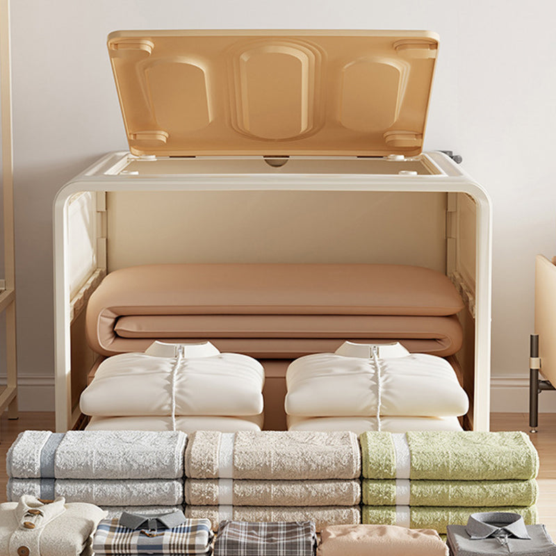 Armoire de rangement pliable en plastique PP rectangulaire mobile moderne minimaliste, anti-poussière, grande capacité, 1 compartiment pour chambre 