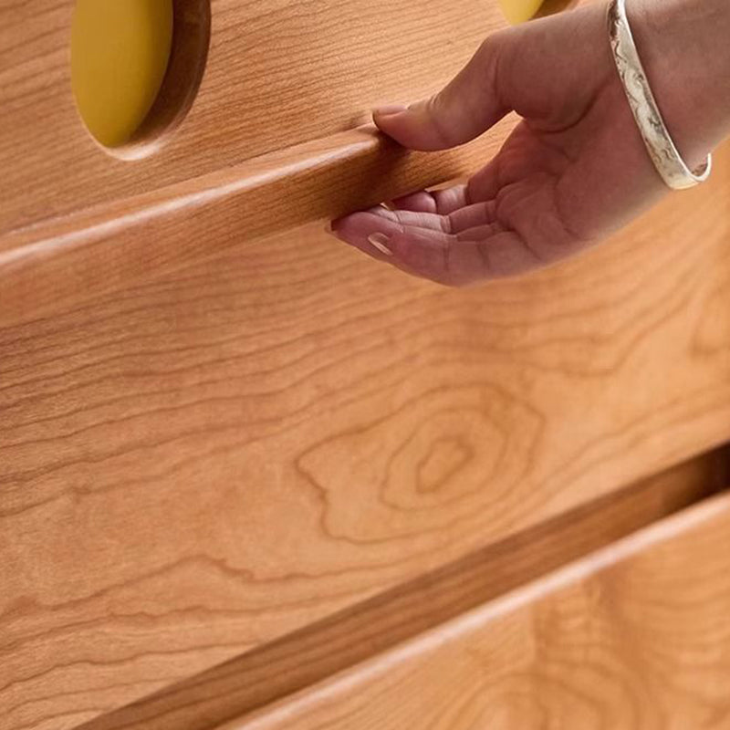 Moderner minimalistischer rechteckiger Massivholz-Kirschholz-Massivholz-Mehrschichtplatten-Kiefernholz-Aufbewahrungsschrank mit 4 Schubladen für das Wohnzimmer 