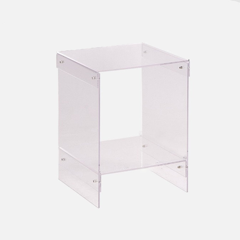 Modern Minimalist Rectangular Acrylic End Table 2-Tier For Living Room &amp; Bedroom