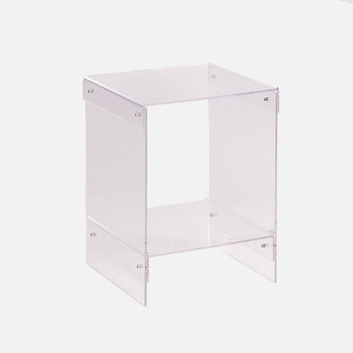 Modern Minimalist Rectangular Acrylic End Table 2-Tier For Living Room &amp; Bedroom
