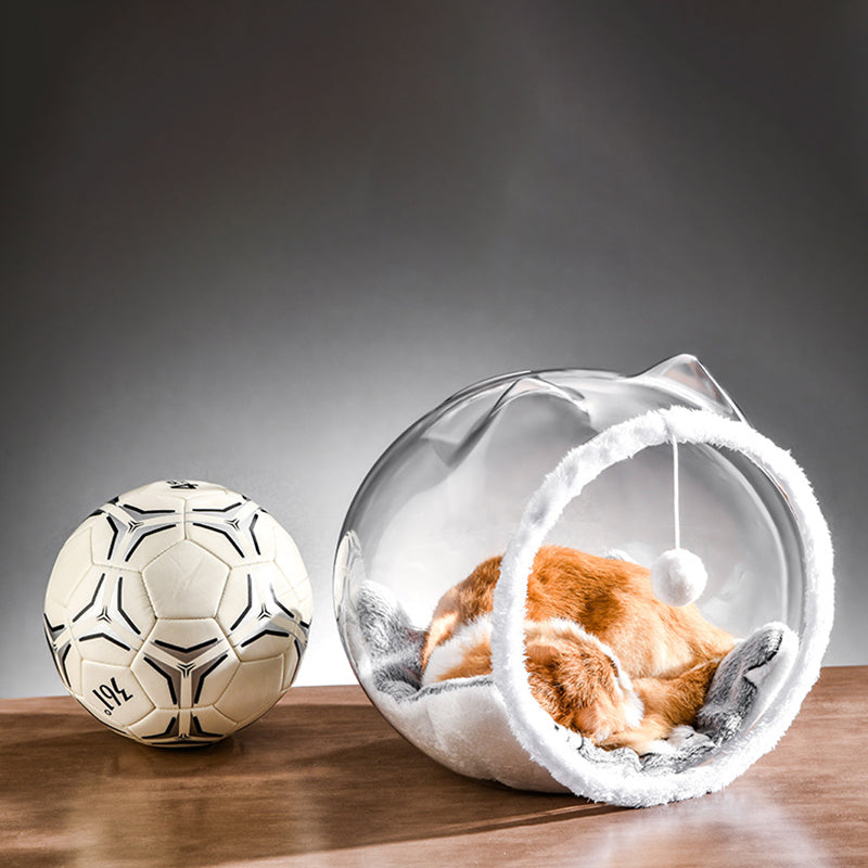 Simplicité moderne, panier pour chat carré lavable en plastique, ventilé et transparent, 1 trou pour salon 