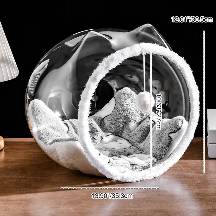 Simplicité moderne, panier pour chat carré lavable en plastique, ventilé et transparent, 1 trou pour salon 